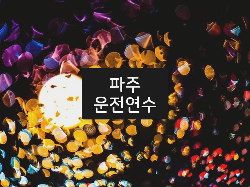 파주운전연수 후기