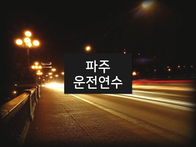 파주운전연수 후기