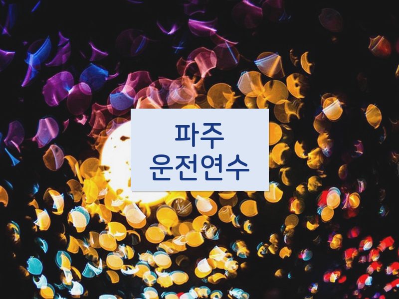 파주운전연수 후기