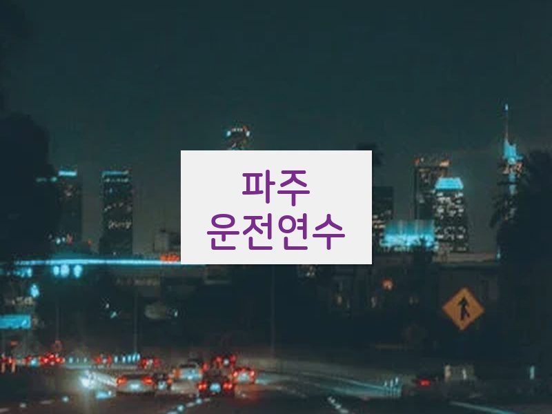 파주운전연수 후기