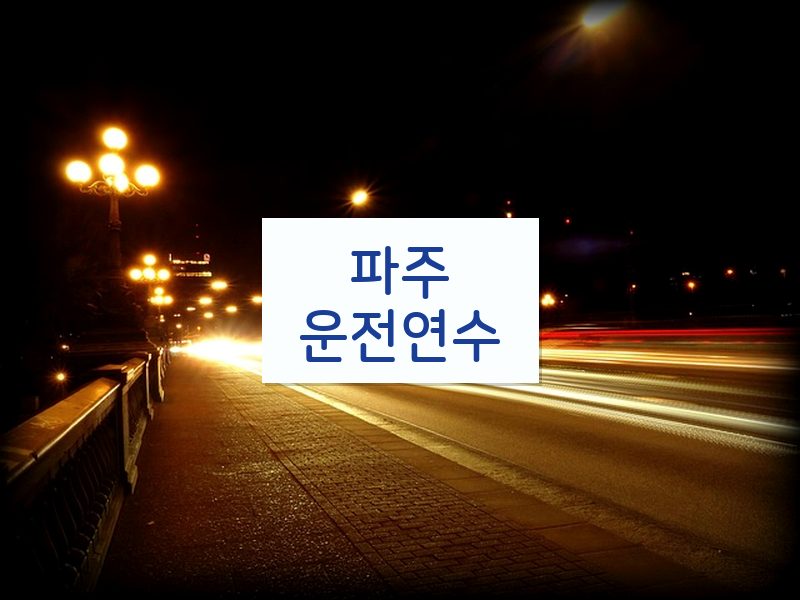 파주운전연수 후기