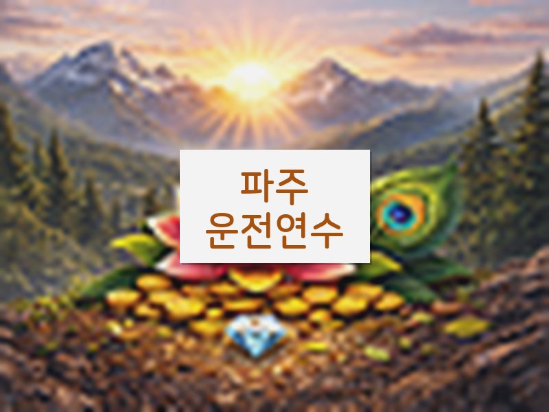 파주운전연수 후기
