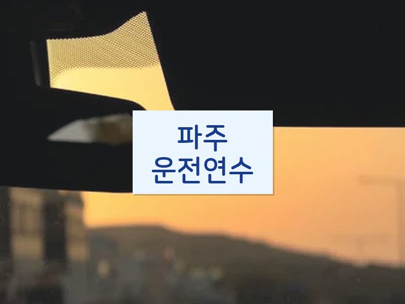 파주운전연수 후기