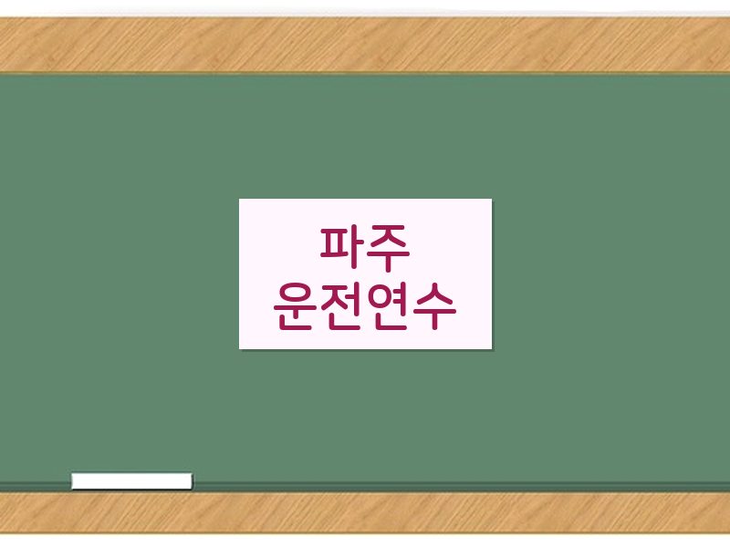 파주운전연수 후기