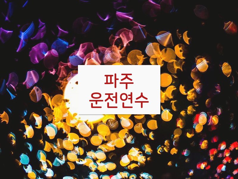파주운전연수 후기