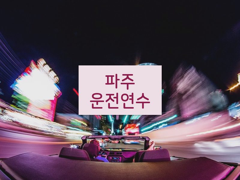 파주운전연수 후기