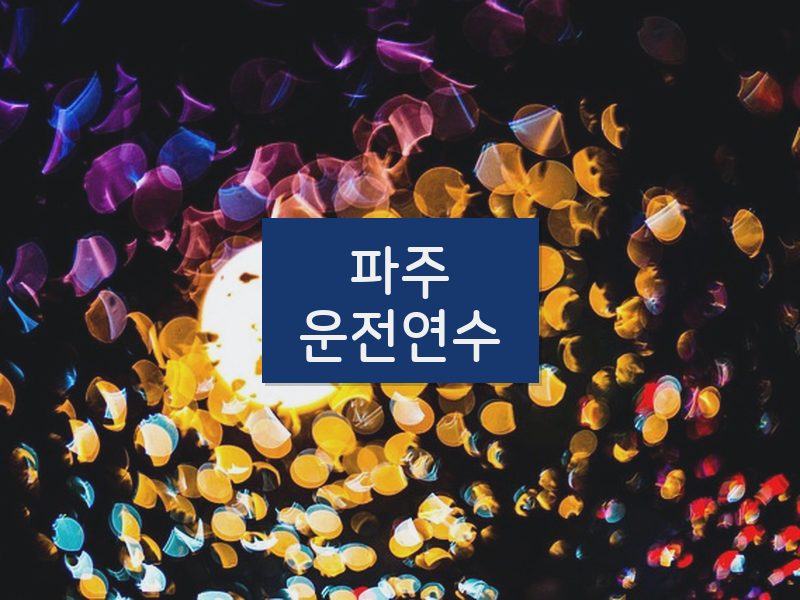 파주운전연수 후기