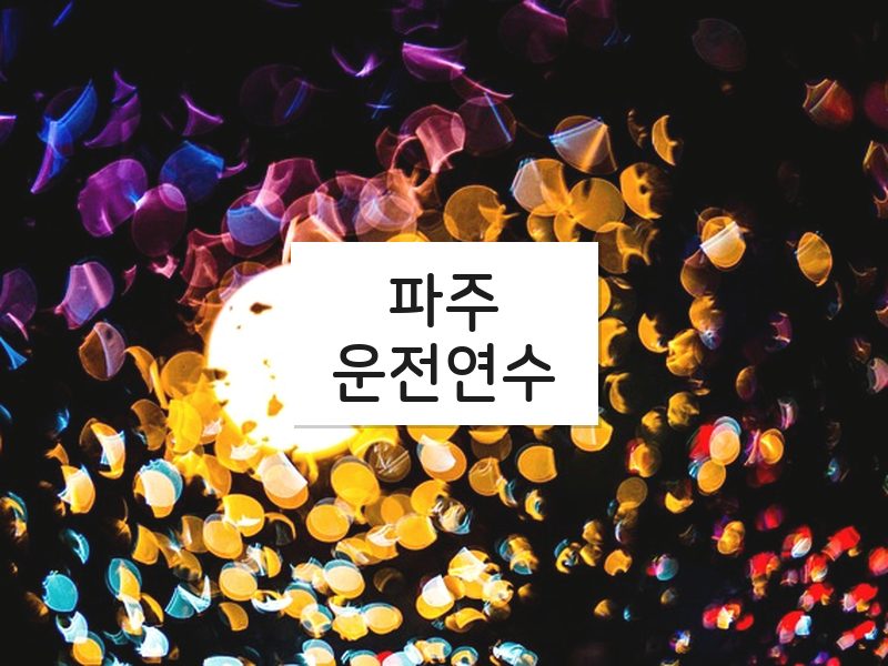 파주운전연수 후기