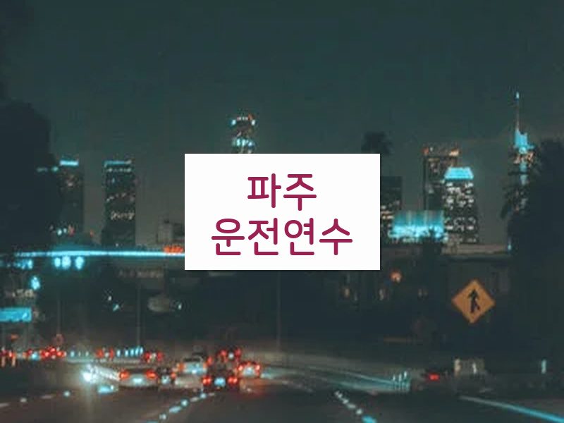파주운전연수 후기