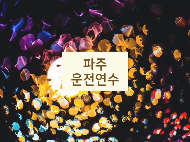 파주운전연수 후기