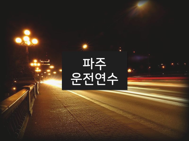 파주운전연수 후기