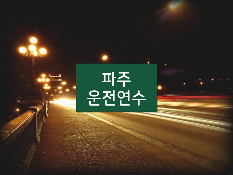 파주운전연수 후기