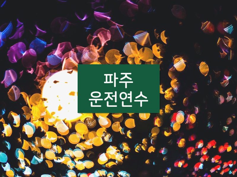 파주운전연수 후기