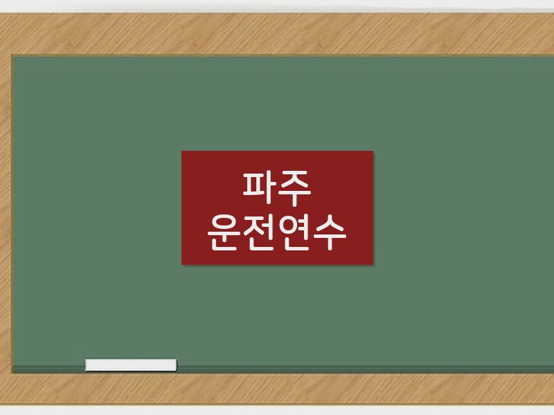 파주운전연수 후기