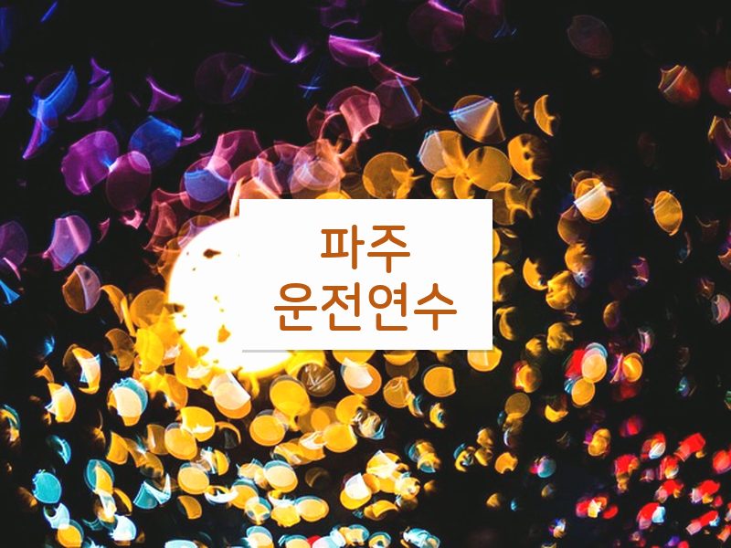 파주운전연수 후기