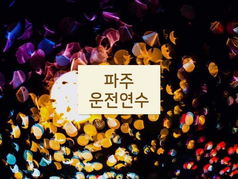 파주운전연수 후기