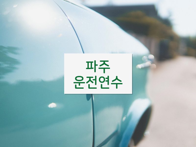 파주운전연수 후기
