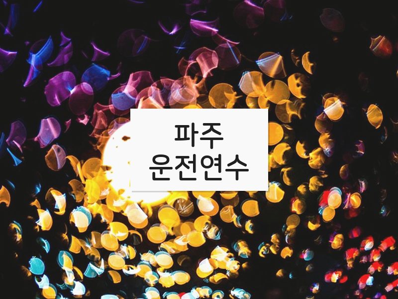 파주운전연수 후기