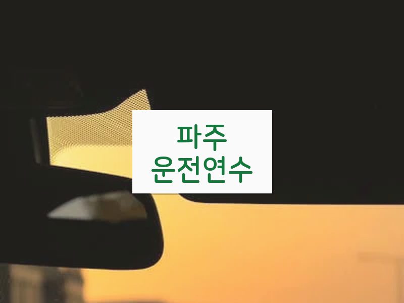 파주운전연수 후기
