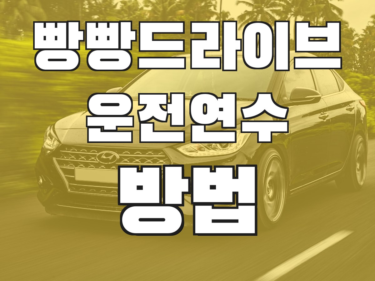 빵빵드라이브 운전연수 방법 - 연수 진행 과정 안내