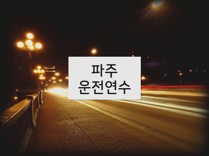 파주운전연수 후기