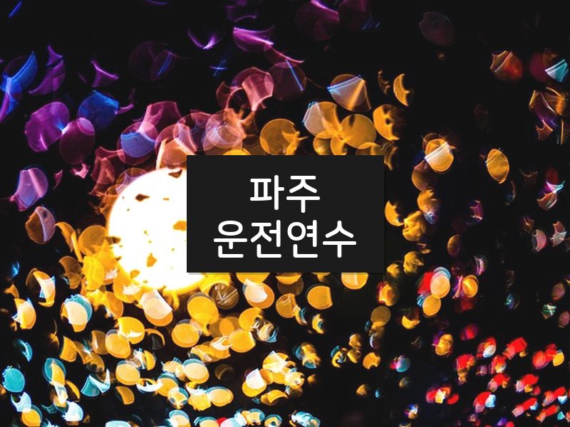 파주운전연수 후기