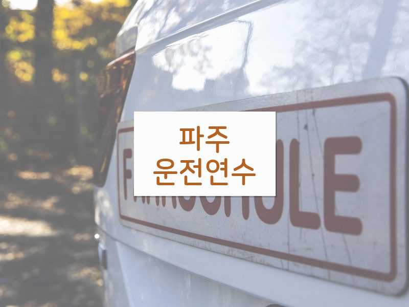 파주운전연수 후기